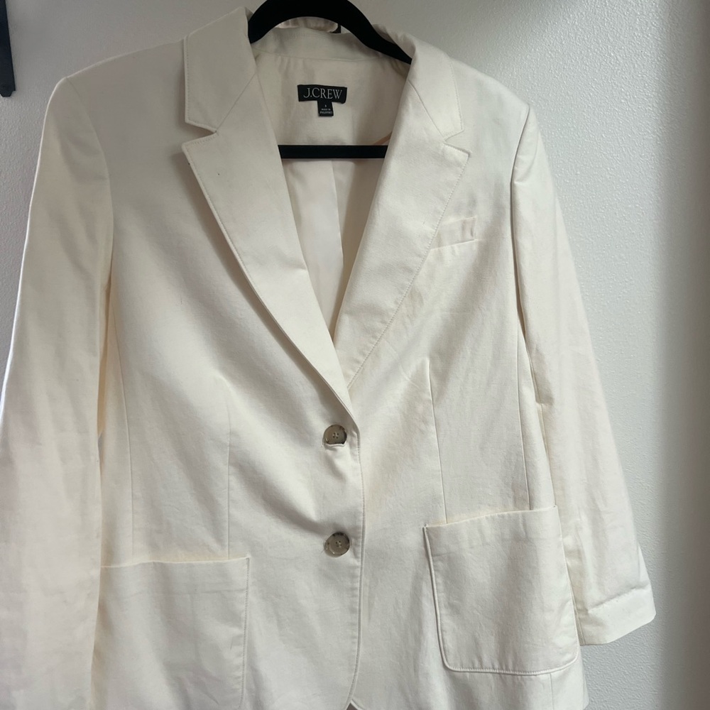 J. Crew Cream Single-Breasted Blazer